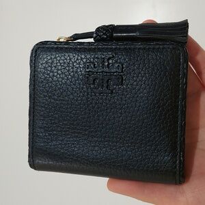 Tory Burch Small Black Leather Wallet